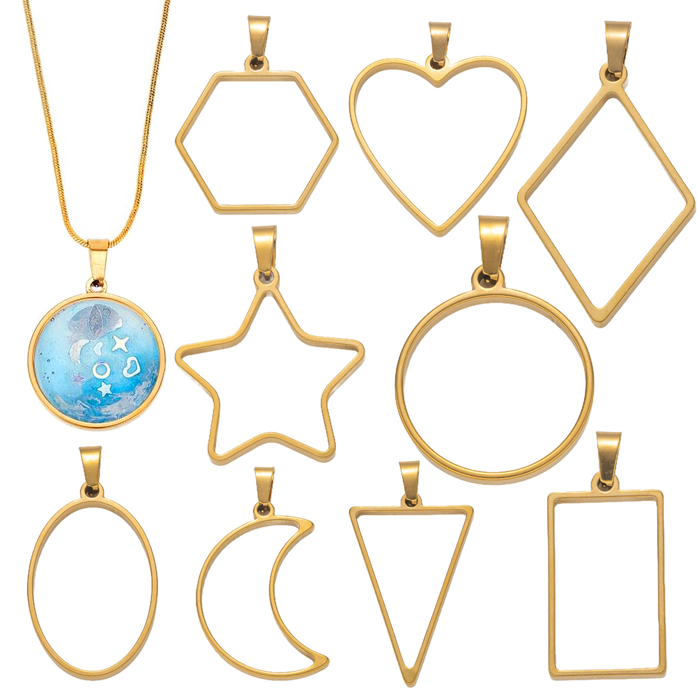 Resin Craft Projects - 5개 스테인리스 스틸 오픈 백 레진