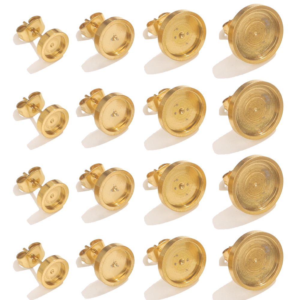 Resin Craft Projects - 10pcs 스테인레스 스틸 골드 귀걸이 스터드