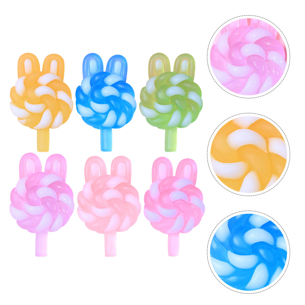 24Pcs 귀여운 만화 롤리팝 참 토끼 모양의 빛나는  - Resin Craft Supplies 리뷰 및 가격