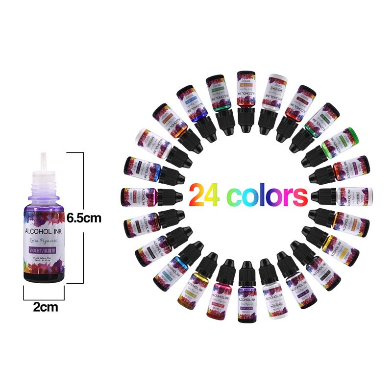 24 색/세트 10ml 수지 안료 아트 잉크 알코올 액 - Resin Pigment Set 리뷰 및 가격