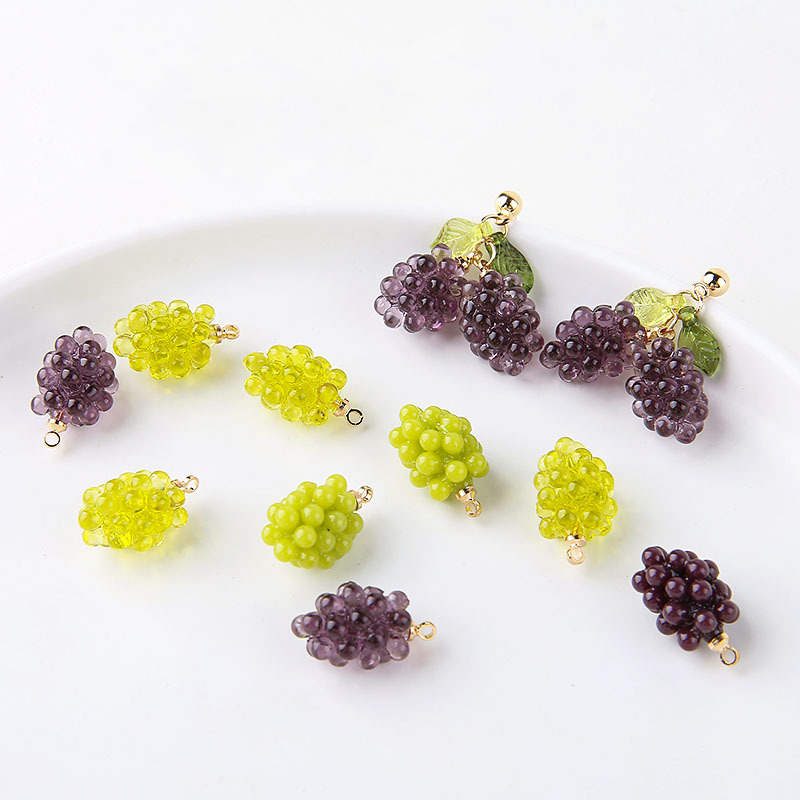 6개의 귀여운 작은 포도 모양 레진 참, 입체 과일 펜 - Resin Craft Projects 리뷰 및 가격