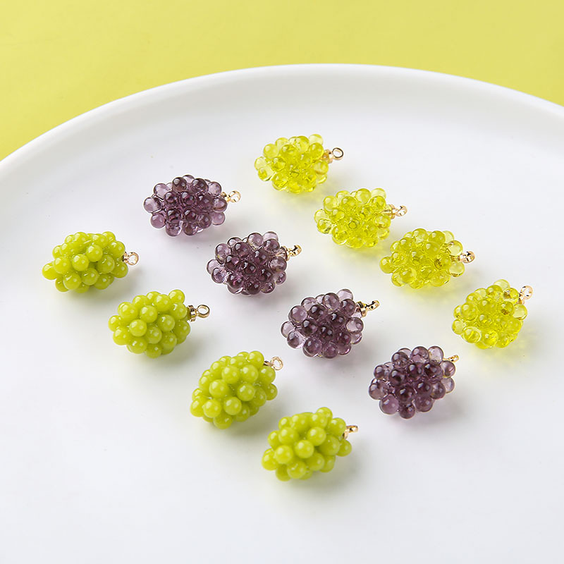 6개의 귀여운 작은 포도 모양 레진 참, 입체 과일 펜 - Resin Craft Projects 리뷰 및 가격