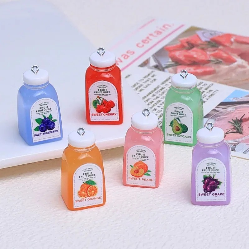 10Pcs Kawaii 미니 3D 체리 오렌지 주스 병 - Resin Craft Supplies 리뷰 및 가격