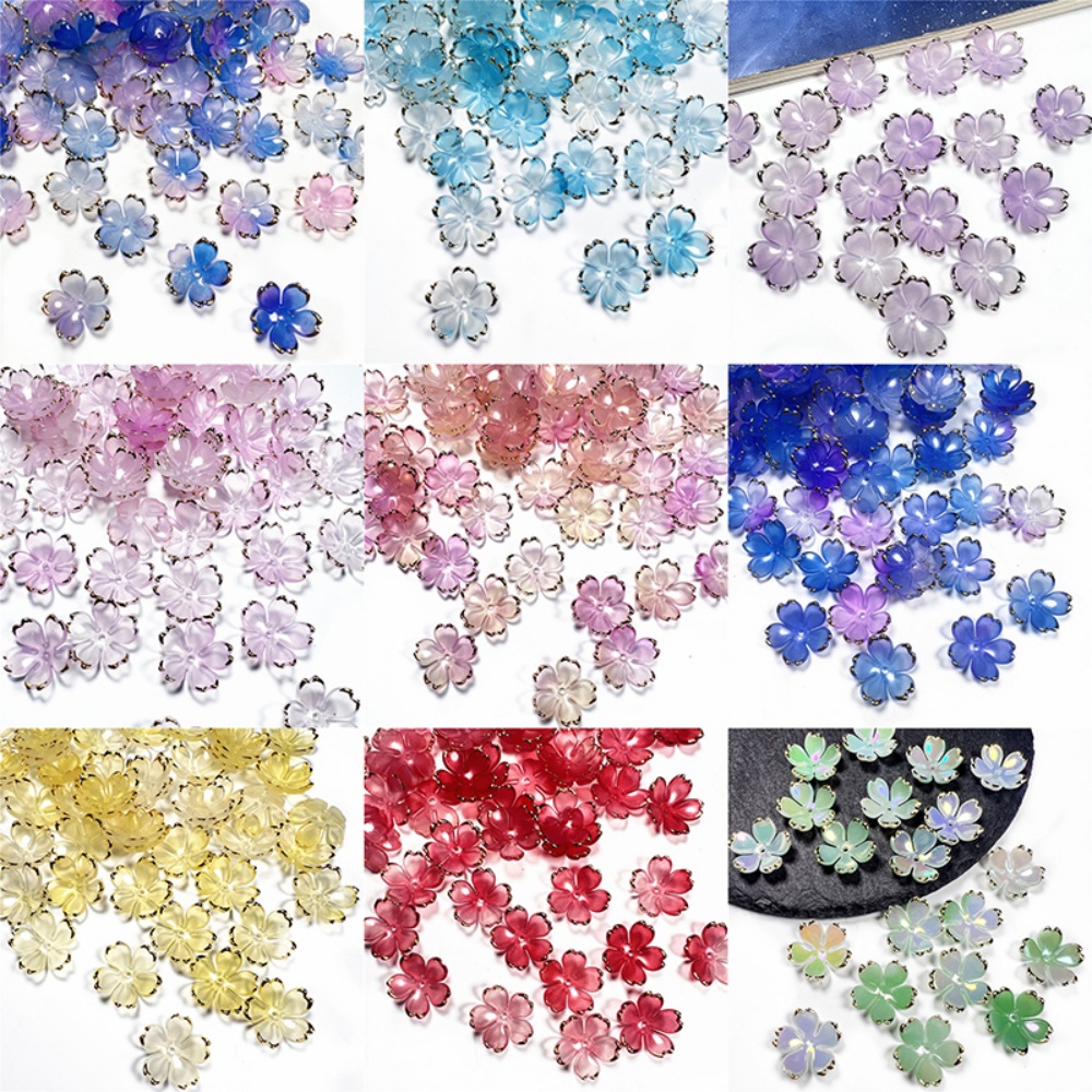 50 개/몫 19mm 아크릴 벚꽃 꽃 구슬 꽃잎 참 커 - Resin Craft Projects 리뷰 및 가격