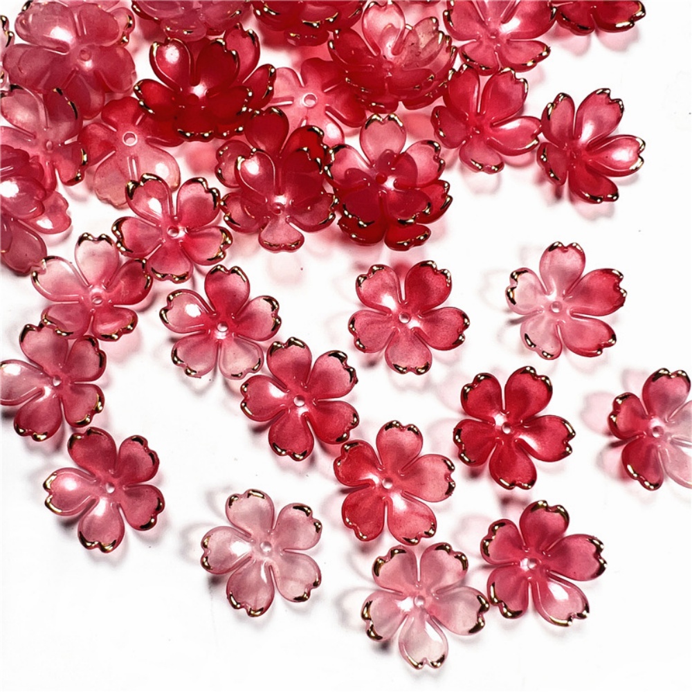 50 개/몫 19mm 아크릴 벚꽃 꽃 구슬 꽃잎 참 커 - Resin Craft Projects 리뷰 및 가격