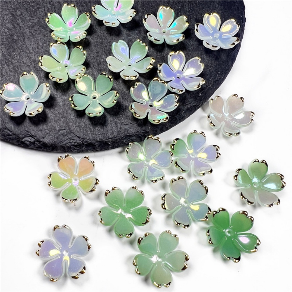 50 개/몫 19mm 아크릴 벚꽃 꽃 구슬 꽃잎 참 커 - Resin Craft Projects 리뷰 및 가격