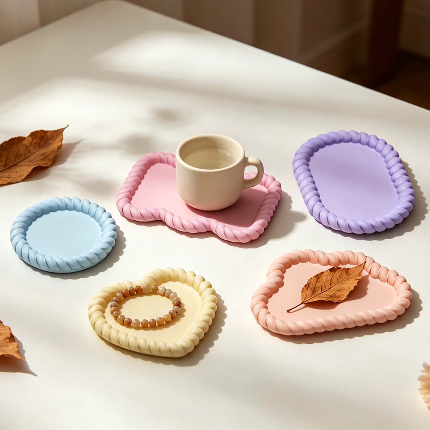 다양한 황마 컵받침 세트, 크리스탈 레진 꽃 모양 몰드 - Serving Tray Mold 리뷰 및 가격
