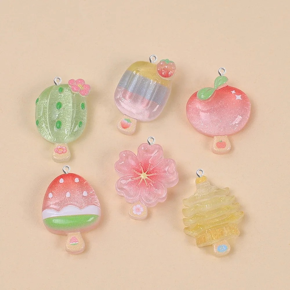10개 귀여운 여름 아이스크림 레진 펜던트 선인장 복숭 - Resin Craft Material 리뷰 및 가격
