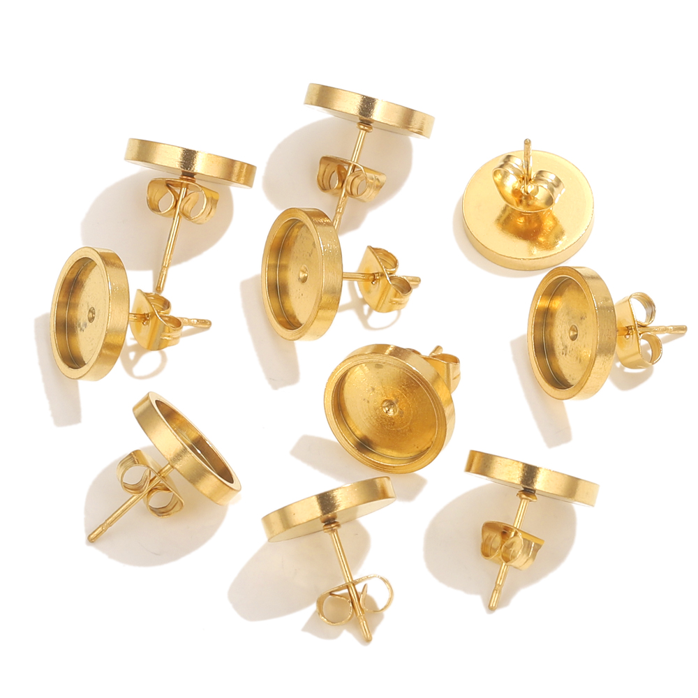 10pcs 스테인레스 스틸 골드 귀걸이 스터드 백 카보 - Resin Craft Projects 리뷰 및 가격